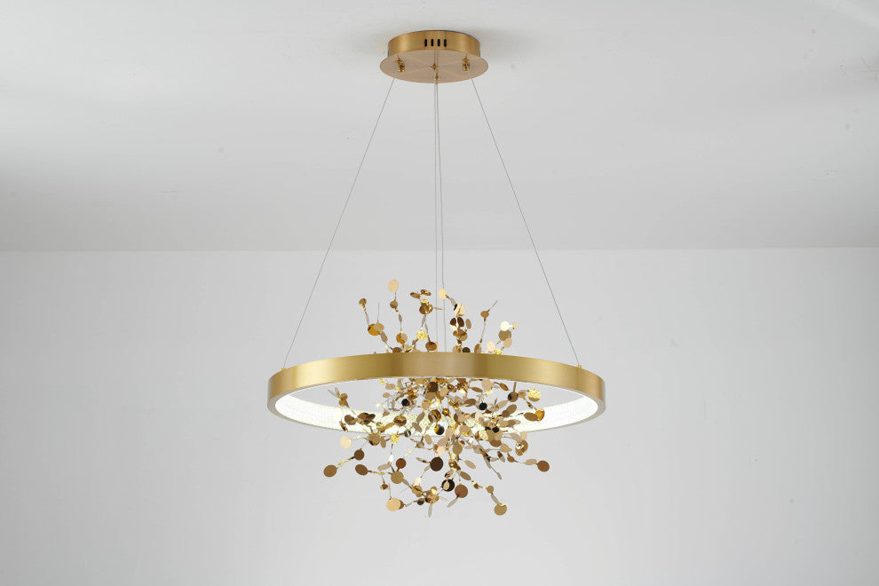 LED Chandelier With Confetti Interior