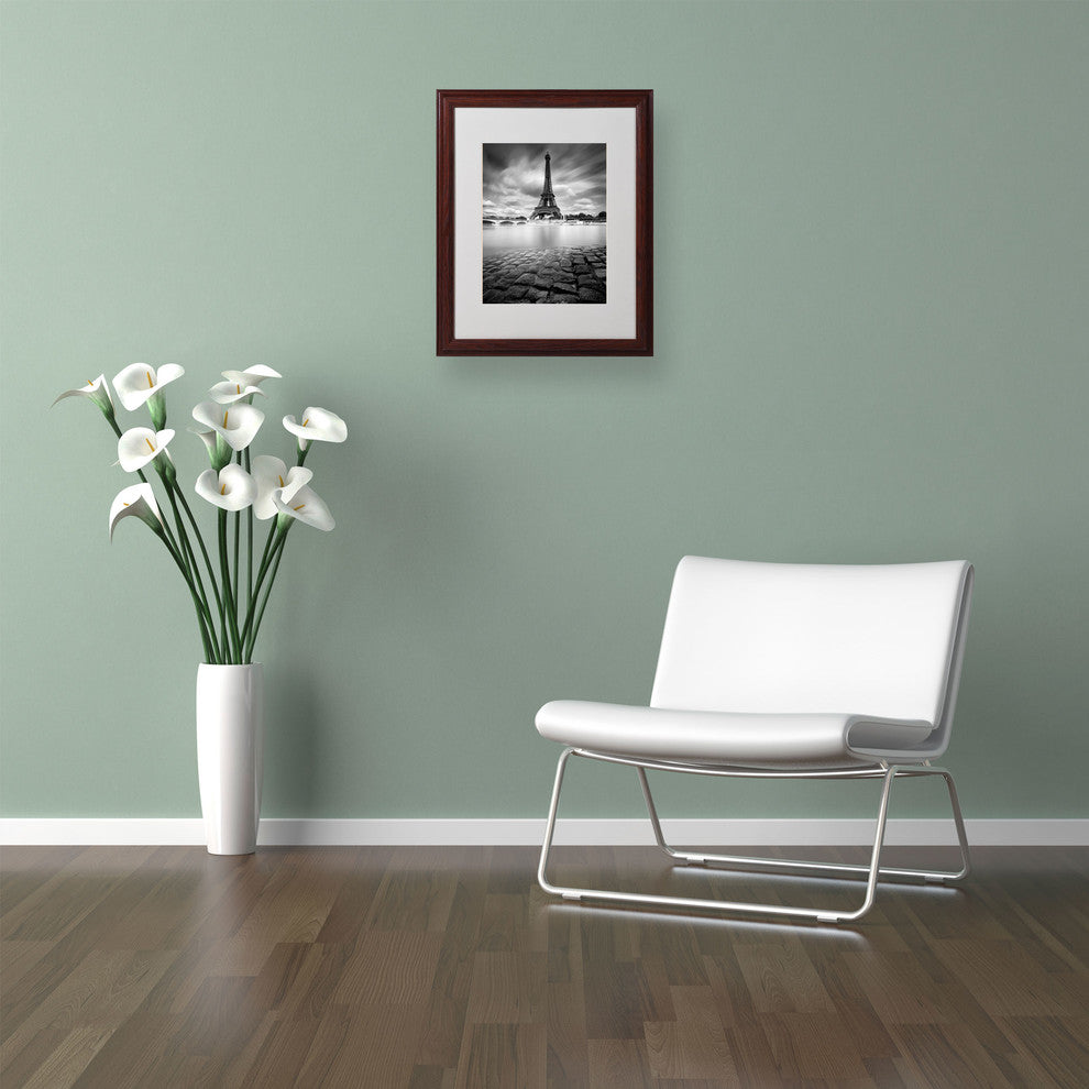 'Eiffel Tower Study I' Matted Framed Canvas Art by Moises Levy