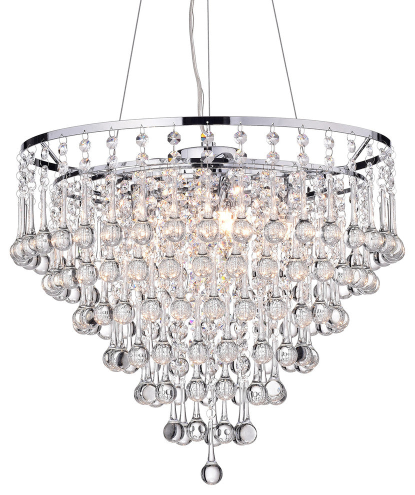 Kailee 5-Light Cascading Crystal Chandelier Chrome Ceiling Fixture Glam
