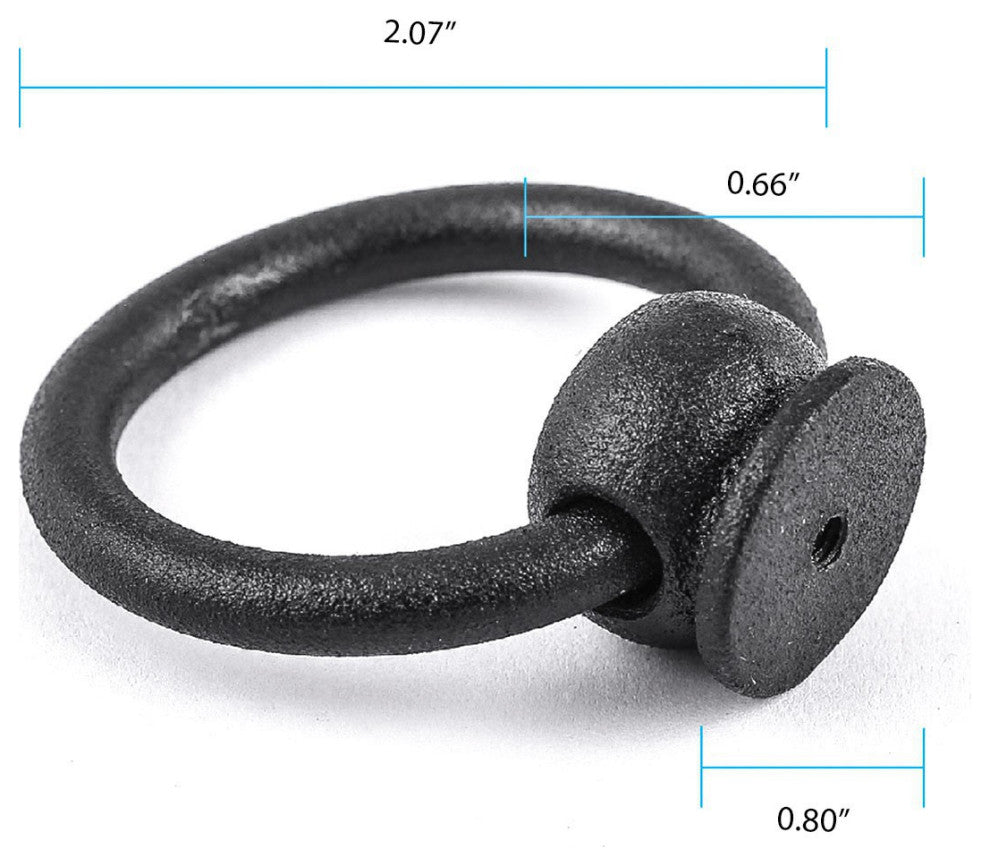 12 Cabinet Ring Pulls Mission Black Wrought Iron |
