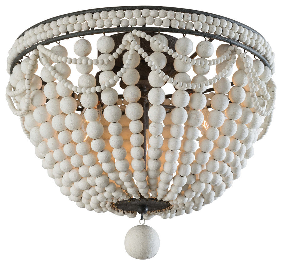 Malibu Flush Mount, Weathered White