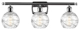 Small Deco Swirl 3-Light Bath Vanity-Light, Polished Chrome, Clear