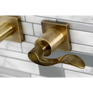 KS6023DFL Wall Mount Tub Faucet, Antique Brass