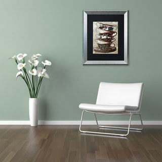 Color Bakery 'Afternoon Tea I' Art, Silver Frame, Black Matte, 11"x14"