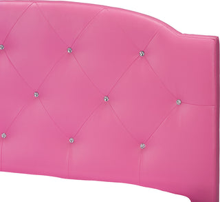 Canterbury Pink Leather Contemporary Full-Size Bed