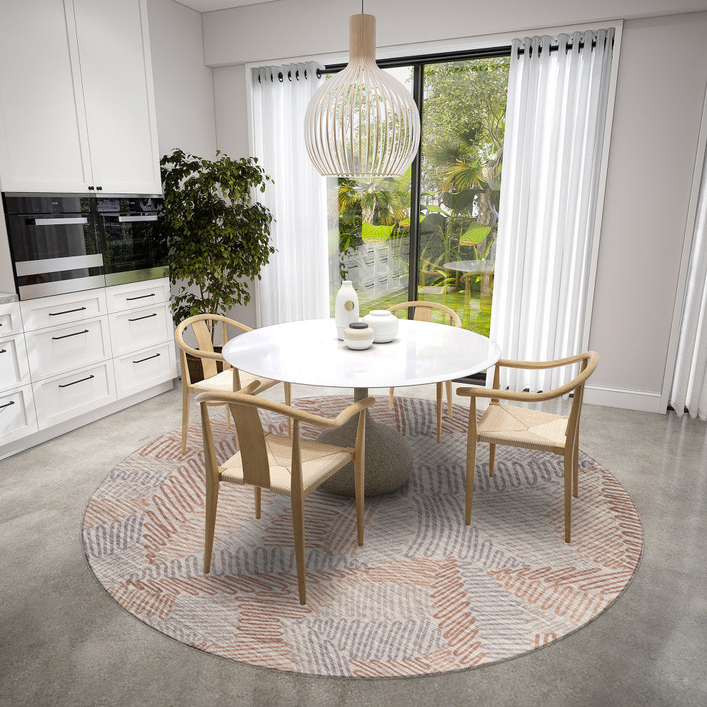 Indoor/Outdoor Sedona SN11 Walnut Machine Washable 6' x 6' Round Rug