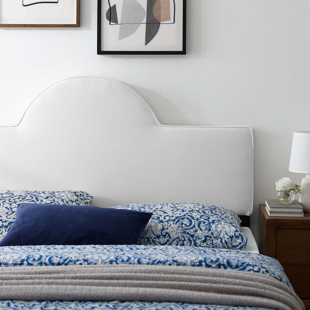 Headboard, Twin Size, Velvet, White, Modern Contemporary, Bedroom Master Suite