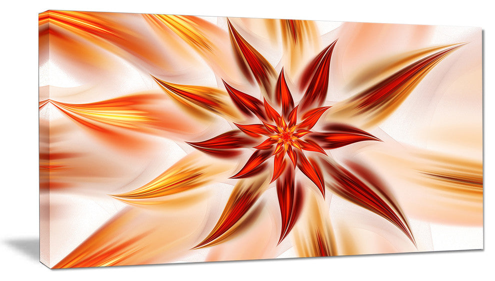 Dance of Brown Exotic Flower, Floral Canvas Art Print, 32"x16"