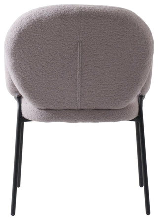 Celestial Boucle Dining Chairs Upholstered With Iron Legs Set of 4, Grey