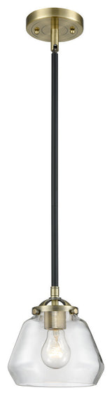 Fulton 1-Light Mini Pendant, Black Antique Brass, Clear