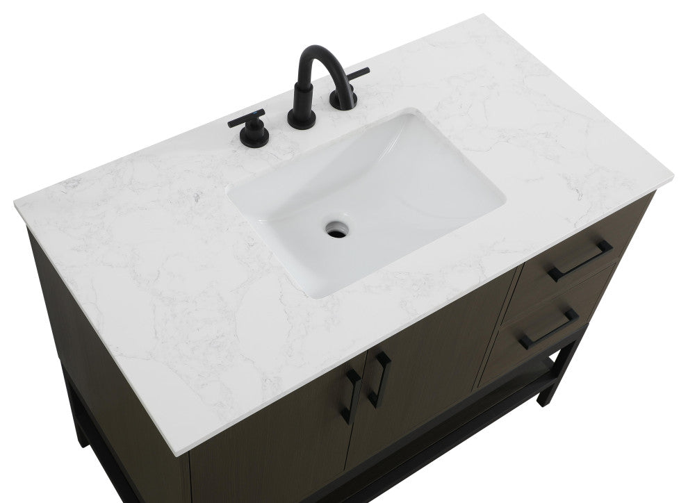 Home Living 42" Single Bathroom Vanity, Mocha Brown