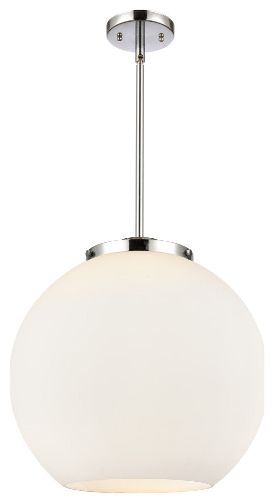 Athens Pendant, Polished Chrome, Matte White, Matte White