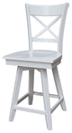 Charlotte Counter Height Stool with 24 in. H Swivel Seat in White