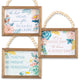 Set of 3, 7.88" Inspirational Wood Wall Art, Beaded Hanging Handles