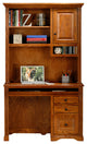 Eagle Furniture, Oak Ridge Single-Pedestal Desk, Unfinished, With Hutch