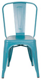 Highland Commercial Grade Metal Dining Chair, Frosted Teal (Set of 4)