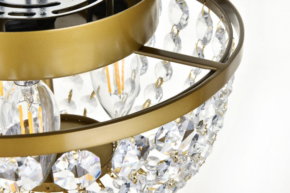 Cyrus 10" Flush Mount, Brass