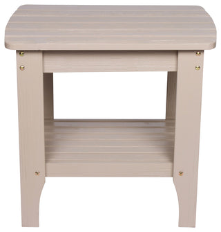 Shine Co. Cedar Wood Hydro-Tex Adirondack Square Corner Table Grey Stone 4113GS