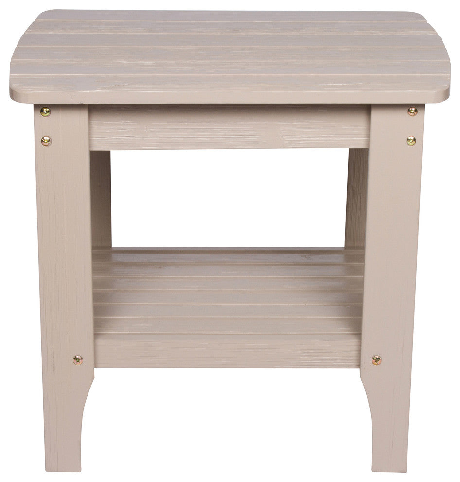 Shine Co. Cedar Wood Hydro-Tex Adirondack Square Corner Table Grey Stone 4113GS