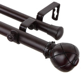 Supreme Double Curtain Rod, Mahogany, 120-170"