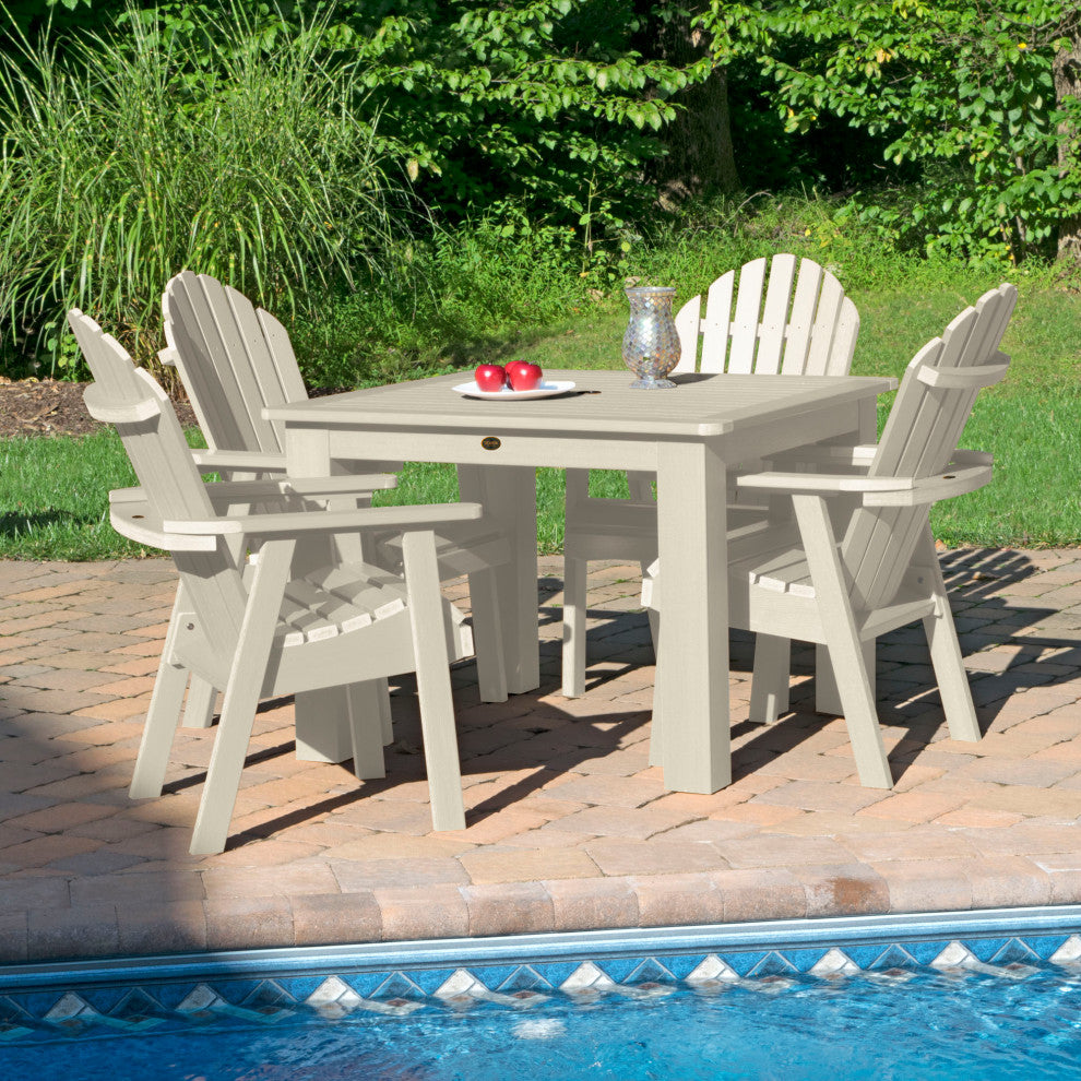Muskoka 5-Piece Square Bistro Dining Set, Weathered Acorn, Whitewash