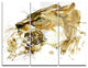 "Lioness and Cub Illustration" Glossy Metal Wall Art, 3 Panels, 36"x28"