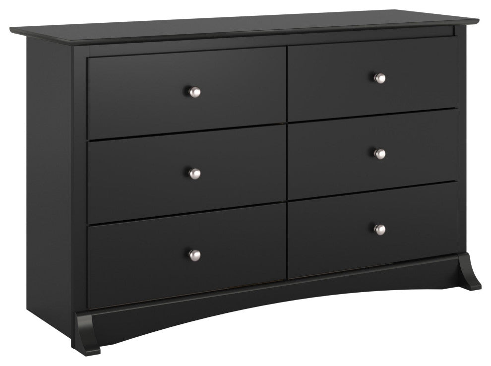 Prepac Sonoma Black Condo Sized 6 Drawer Double Dresser