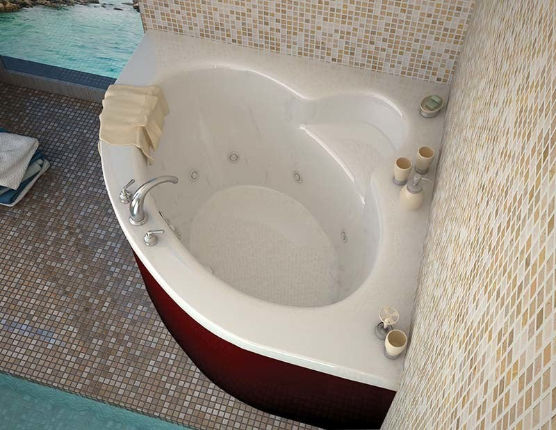 Venzi Esta 60"x60" Corner Whirlpool Jetted Bathtub By Atlantis