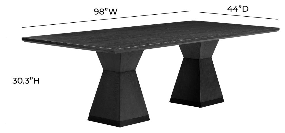 Nolan Black Wood Dining Table