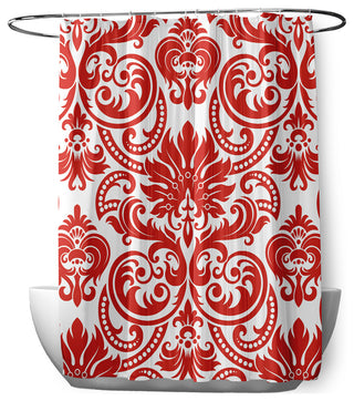 70"Wx73"L Alexys Shower Curtain, Orange-Red