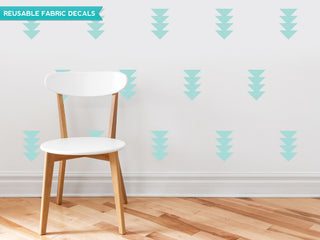 Four Triangle Arrow Fabric Wall Decals, Set of 32, Aqua