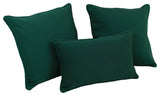 Double-Corded Solid Twill Throw Pillows With Inserts, 3-Piece Set, Forest Green