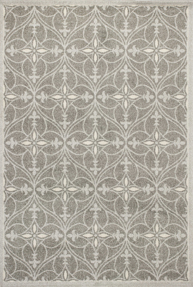 HomeRoots 7' x 10' UV treated Polypropylene Grey Area Rug