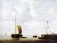 The Younger Willem Van de Velde A Dutch Hoeker at Anchor near a Pier Wall Decal