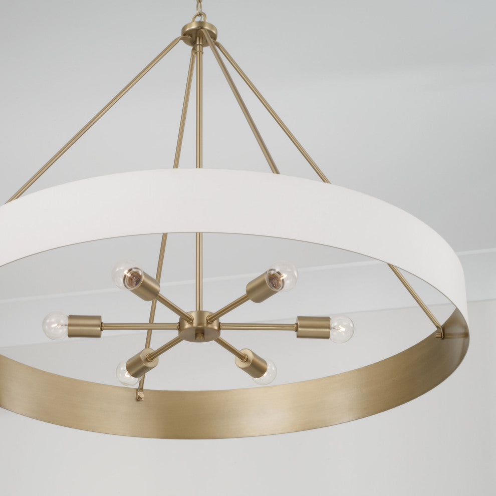 Capital Lighting 453061 Weller 6 Light 36"W Ring Chandelier - Matte Brass /