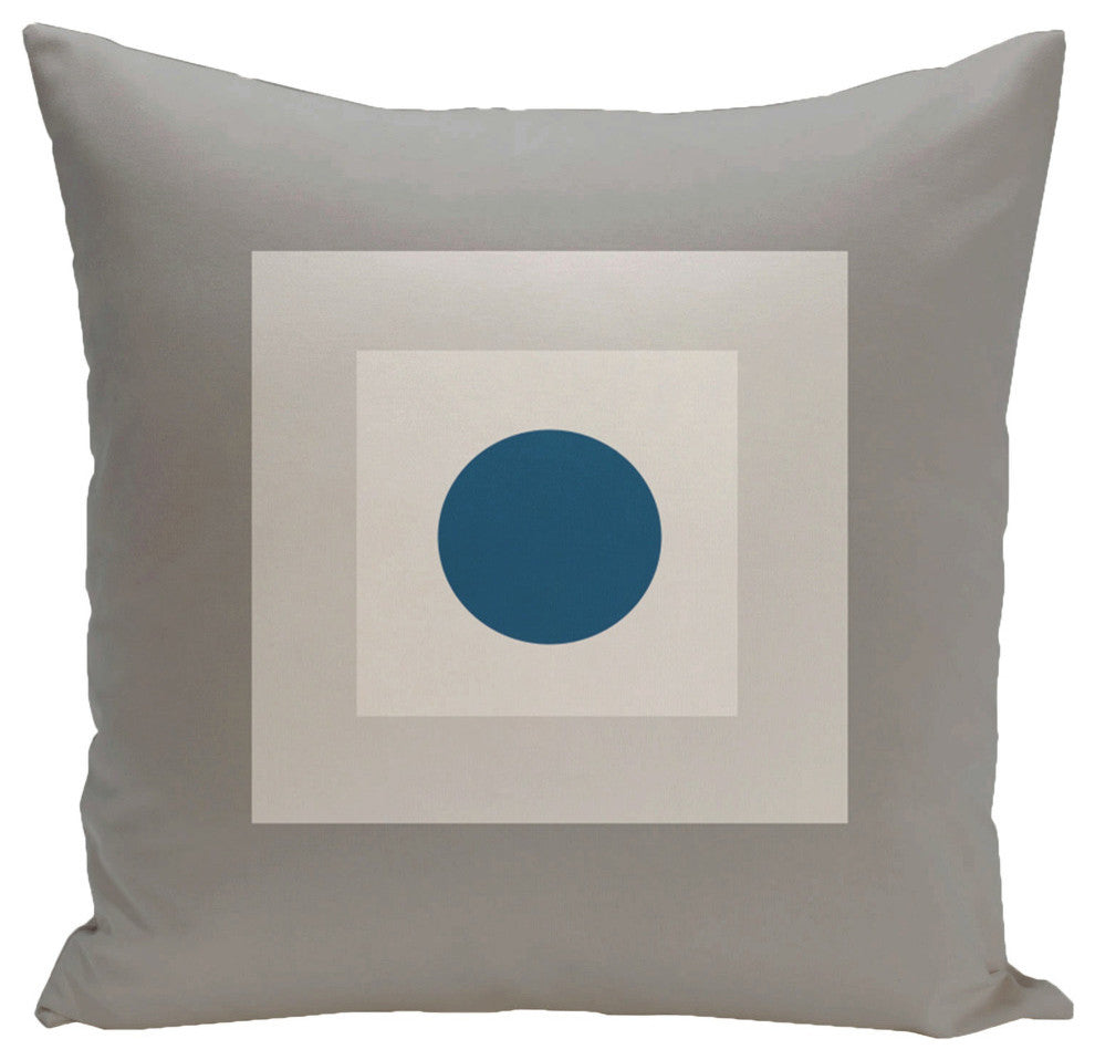 Geometric Decorative Pillow, Classic Peacock, 20"x20"