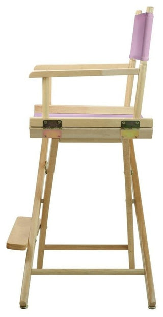 24" Director's Chair, Natural Frame, Pink Canvas