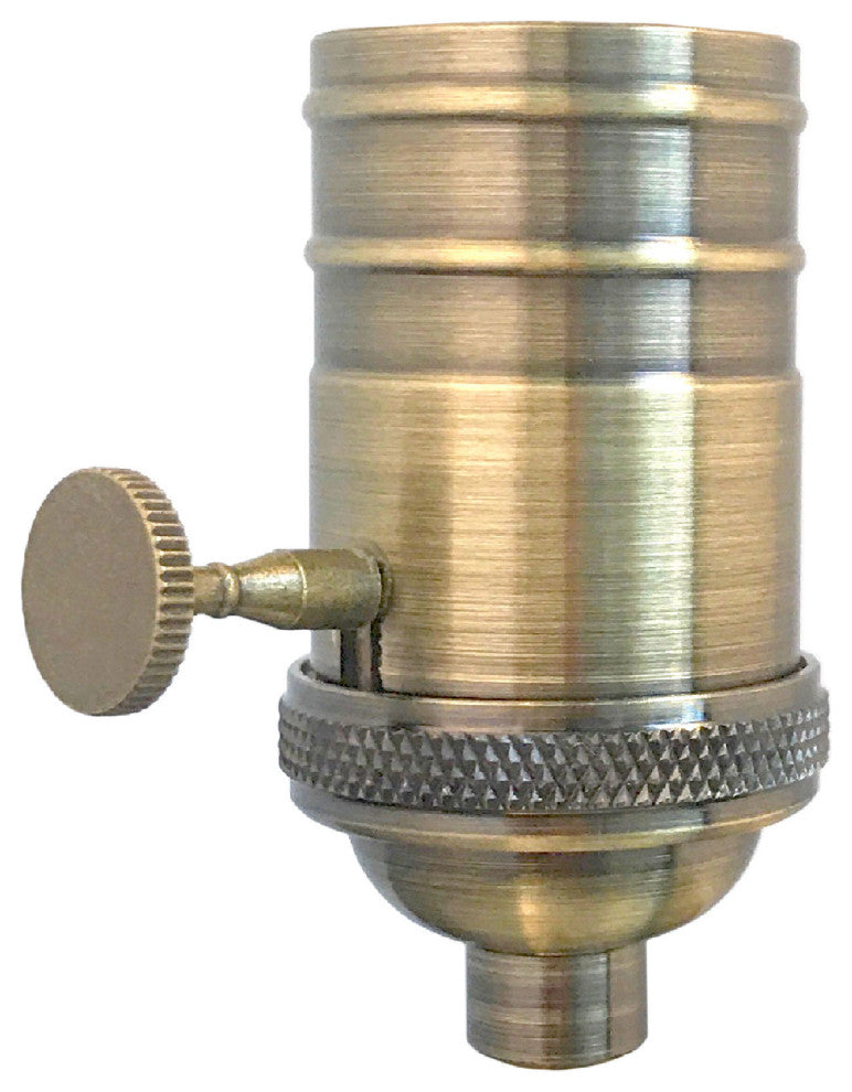 Royal Designs, Inc. 3 Way Vintage Lamp Socket, Antique Brass, Set of 6