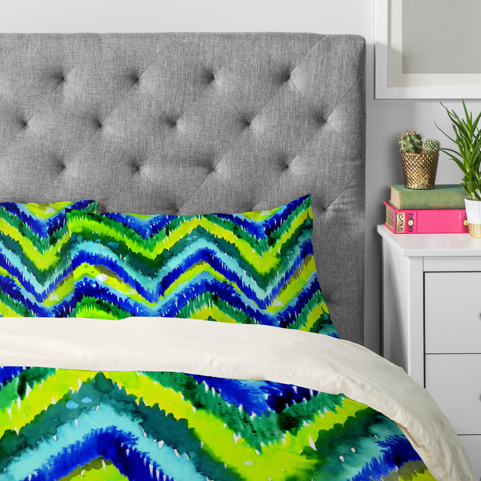 Deny Designs CayenaBlanca Green Chevron Pillowcase