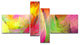 Spectacular Multi Color Pattern, Floral Canvas Art Print, 60"x32", 4 panels