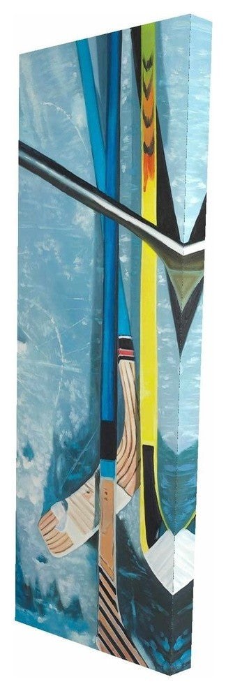 Hockey Sticks on Ice Print on Wrapped Canvas