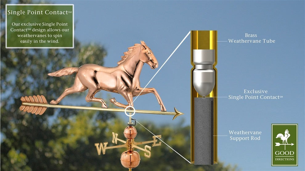 Large Horse Estate Weathervane, Pure Copper