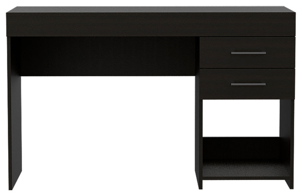 DEPOT E-SHOP Maui Computer Desk, 2 Drawers ,Black
