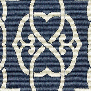 Oriental Weavers Sphinx Meridian 2205B  Outdoor Rug, Navy/Ivory, 5'3" X 7'6"