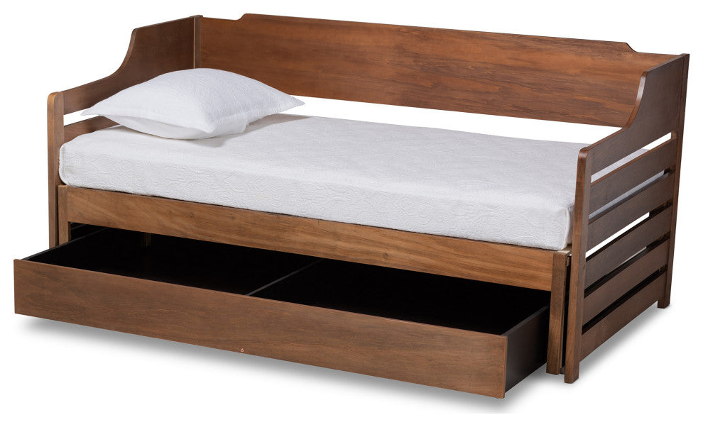 Norwood Modern Farmhouse Expandable Daybed, Walnut Effect