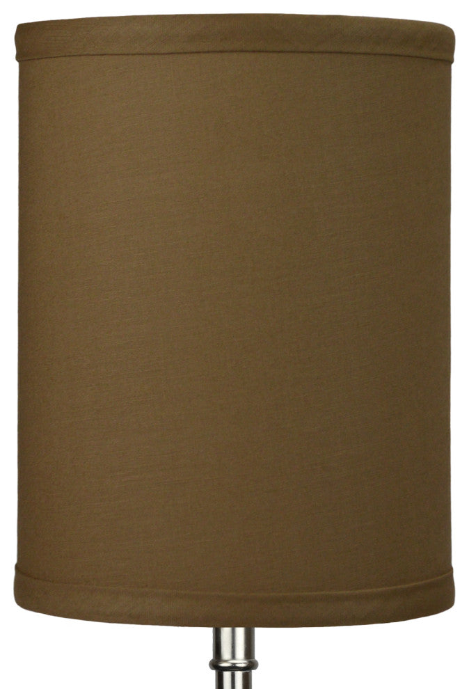 Fenchel Shades 6"x6"x8" Bulb Clip Attachment Drum Lamp Shade, Linen Bison
