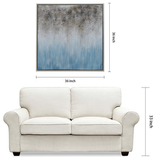 Blue Shadow Abstract Textured Metallic Hand Painted Wall Art by Martin Edwards