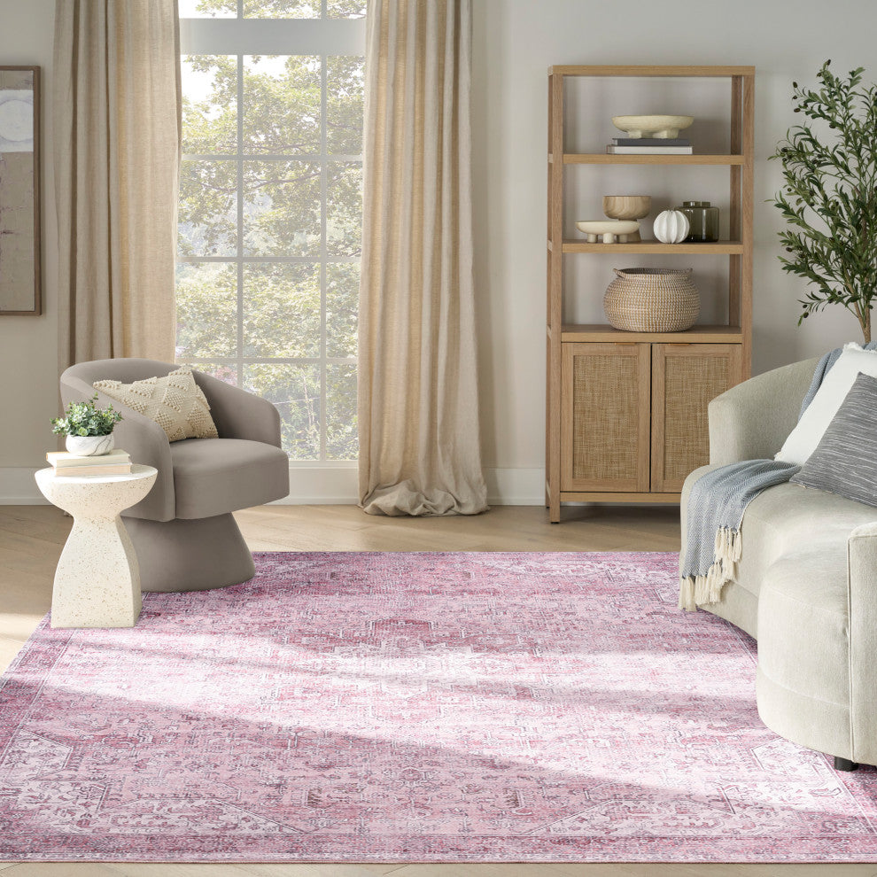 Nourison Nourison Washables 9'2" x 12' Pink Vintage Indoor Rug