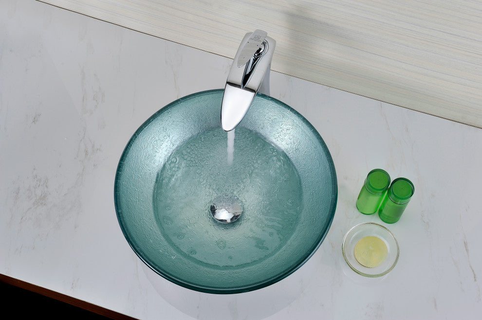 ANZZI Komupau Series Deco-Glass Bathroom Vessel Sink