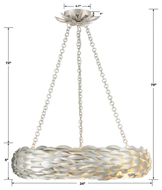 CRYSTORAMA Broche 6 Light Antique Silver Pendant